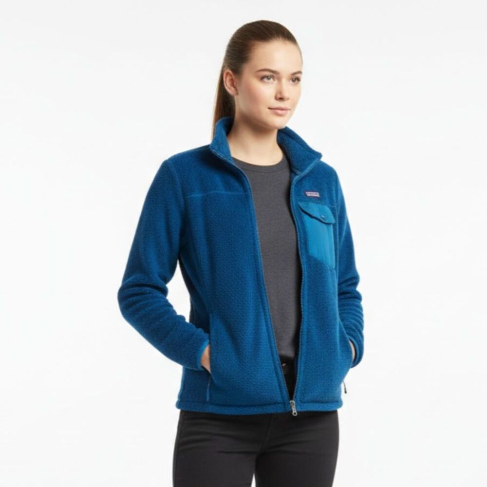 Patagonia  Blue Long Sleeve Fleece Zip Up Jacket XXL